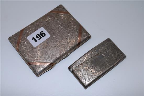 Two silver cigarette cases